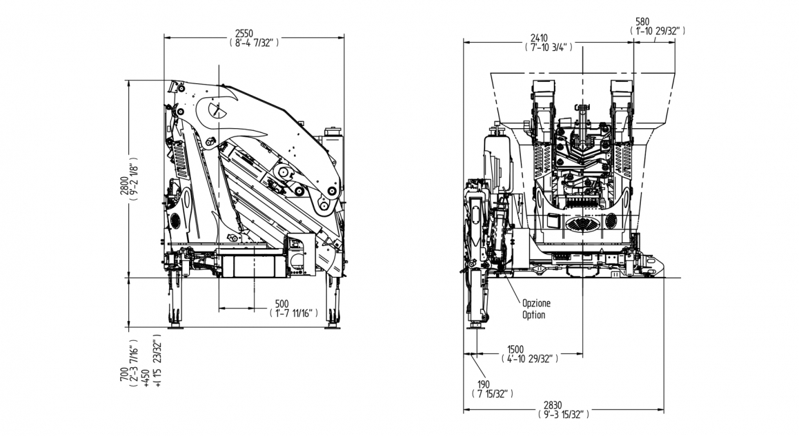 Serie 110000X E ASC Plus - Übersicht der <strong>Abmessungen</strong>