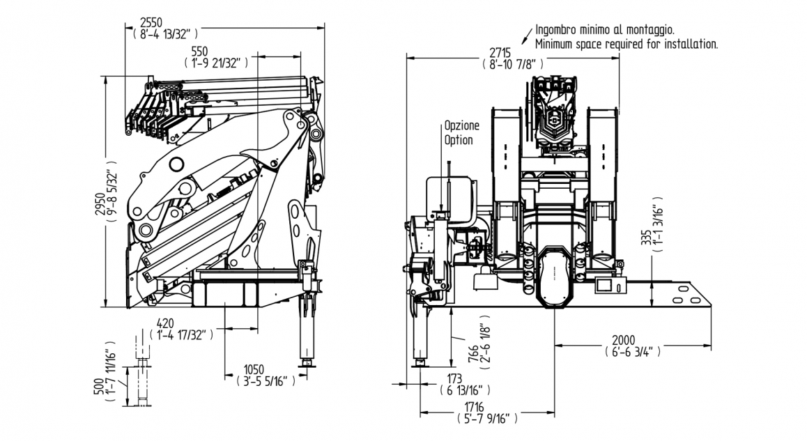 Serie 150000X E HP - Table of <strong>dimensions</strong>