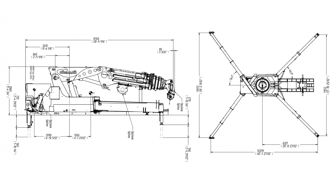 Serie 240000AX E - Prospetto <strong>dimensioni</strong>