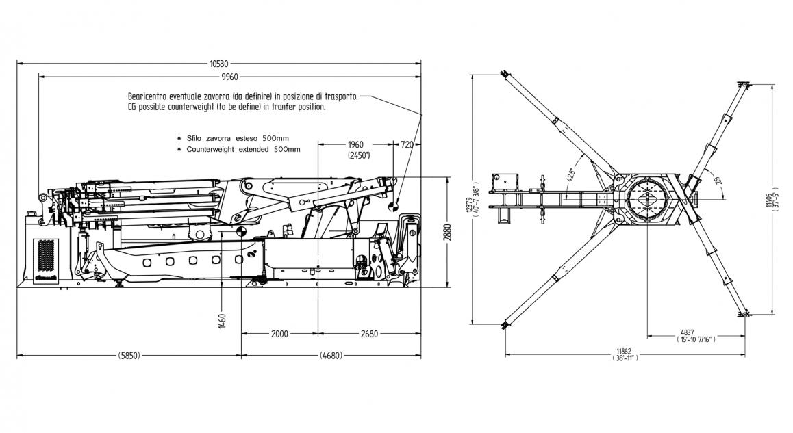 Serie 575000AXO E - Prospetto <strong>dimensioni</strong>