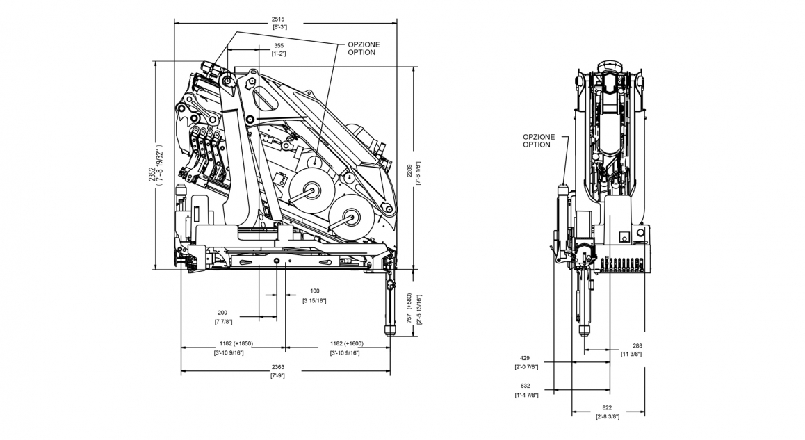 Serie 22500 E ASC Plus - Übersicht der <strong>Abmessungen</strong>