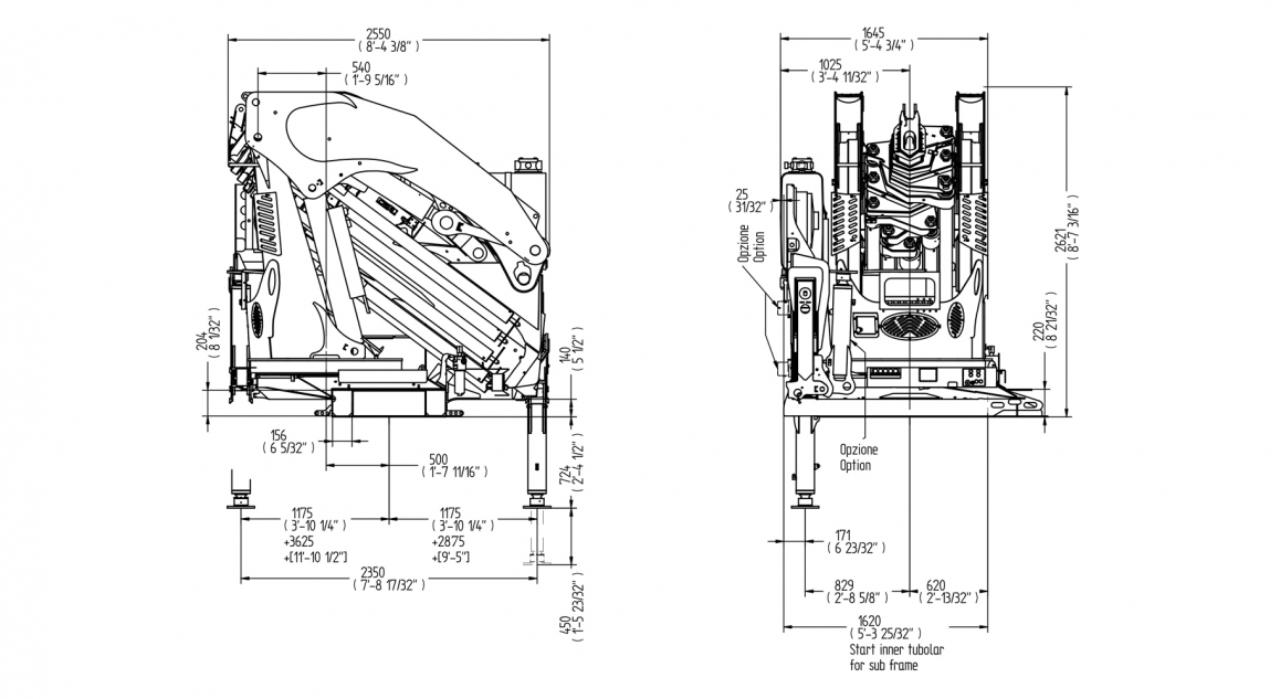 Serie 71000 E ASC Plus - Übersicht der <strong>Abmessungen</strong>