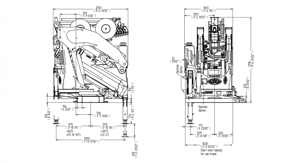 Serie 71000 E ASC Plus - Übersicht der <strong>Abmessungen</strong>