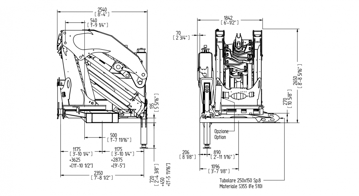 Serie 95000 E HP - Esquema de <strong>dimensiones</strong>