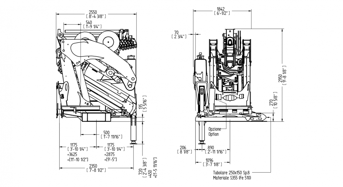 Serie 95000 E HP - Esquema de <strong>dimensiones</strong>