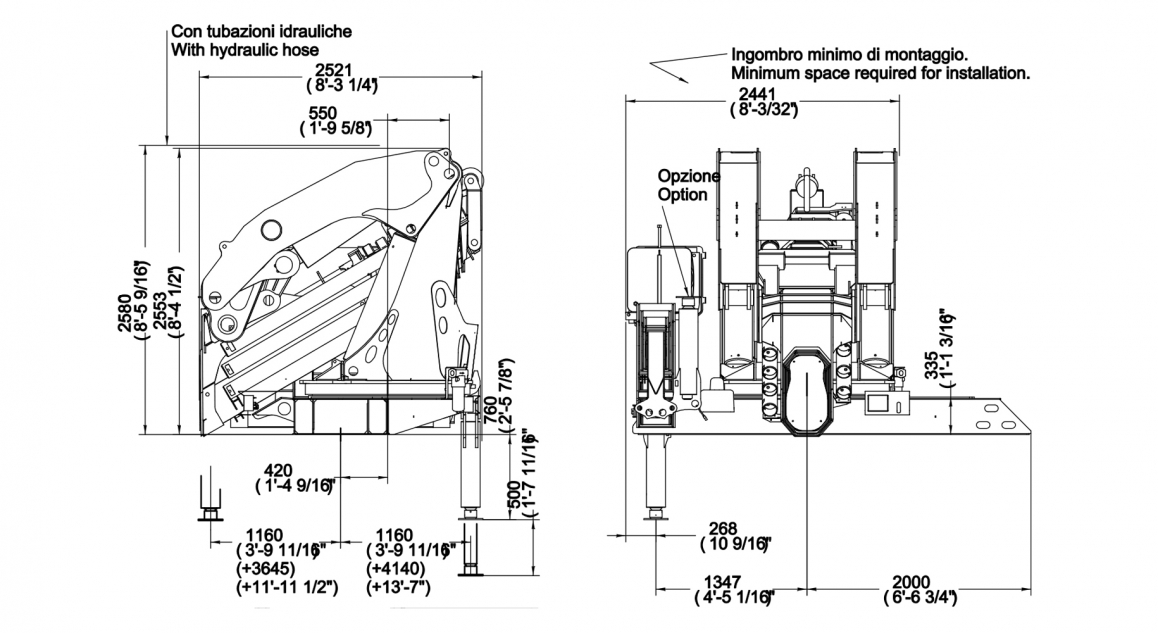 Serie 150000 E HP - Übersicht der <strong>Abmessungen</strong>