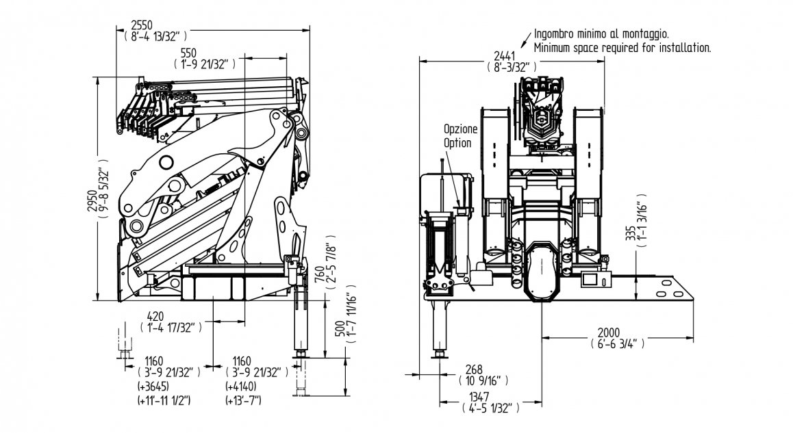 Serie 150000 E HP - Übersicht der <strong>Abmessungen</strong>